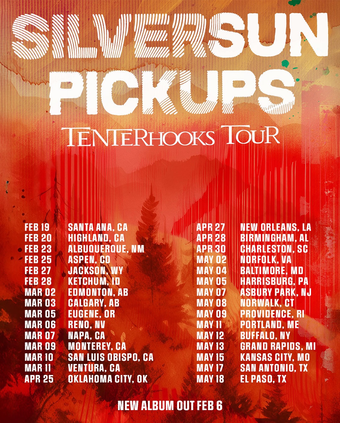 Silversun Pickups Tenterhooks Tour Poster 2026